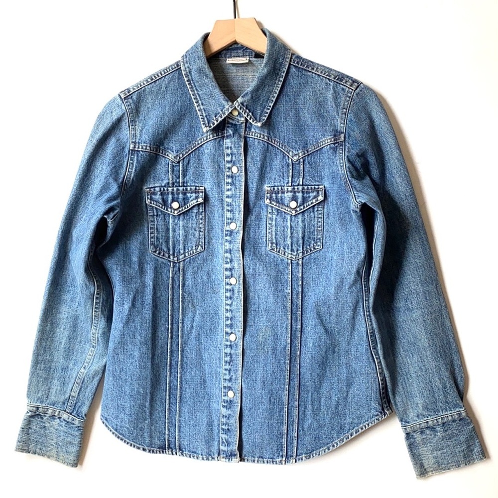 Arizona denim western blue‎ long sleeve Shirt, Sz L